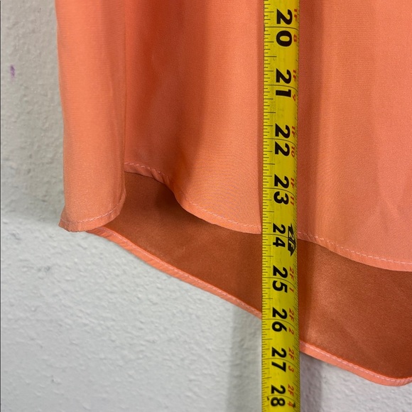 Lafayette Coral Orange Short Sleeve Button Down shirt size Medium - Picture 8 of 9